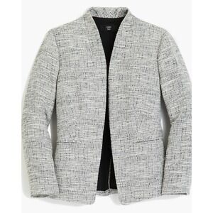 J Crew‎ 365 Going Out Blazer Size 00 Tweed Open Front Career Office Minimalist